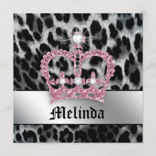 Junggeselinnen-Abschied laden Leopard-schwarze Einladung