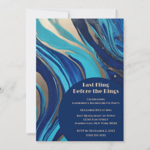 Junggeselinnen-Abschied-Last Fling vor den Rings- Einladung