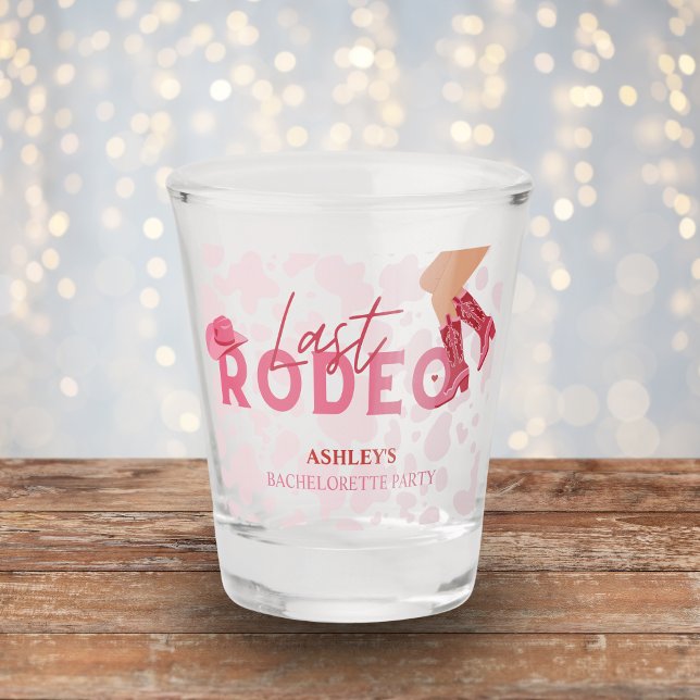 Junggeselinnen-Abschied Letzter Rodeo-Schießglas Schnapsglas (Last Rodeo Bachelorette Party favor - Shot glass)