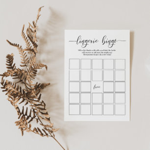 Junggeselinnen-Abschied Lingerie Bingo Card Game B Einladung