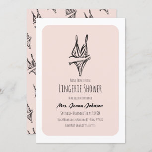 Junggeselinnen-Abschied Lingerie Brautparty Blush Einladung