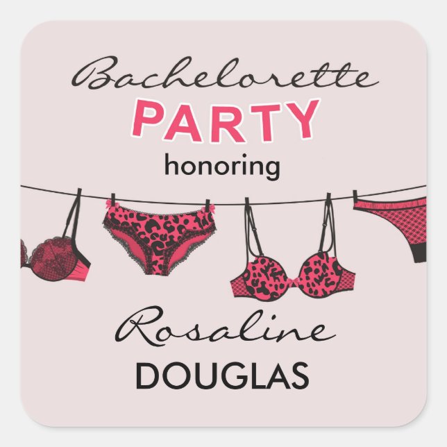 Junggeselinnen-Abschied Lingerie Sticker (Vorderseite)