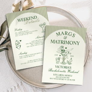 Junggeselinnen-Abschied Margs and Matrimone Einladung