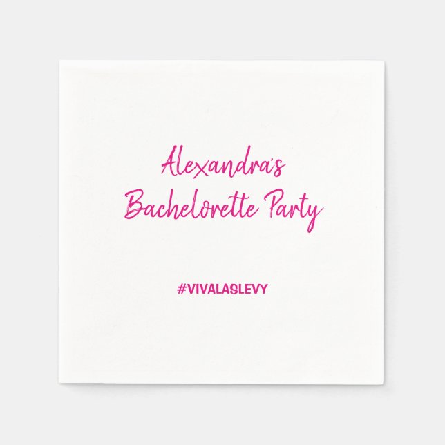 Junggeselinnen-Abschied Napkins mit Hashtag Pink Serviette (Vorderseite)