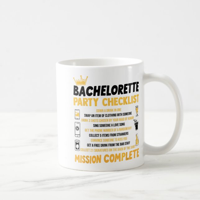 Junggeselinnen-Abschied Naughty Games Checklist Br Kaffeetasse (Rechts)