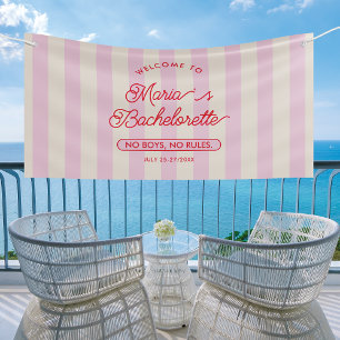 Junggeselinnen-Abschied Pink Moderner Empfang Banner
