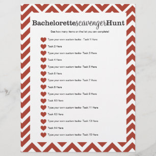 Junggeselinnen-Abschied Red Scavenger Hunt Game