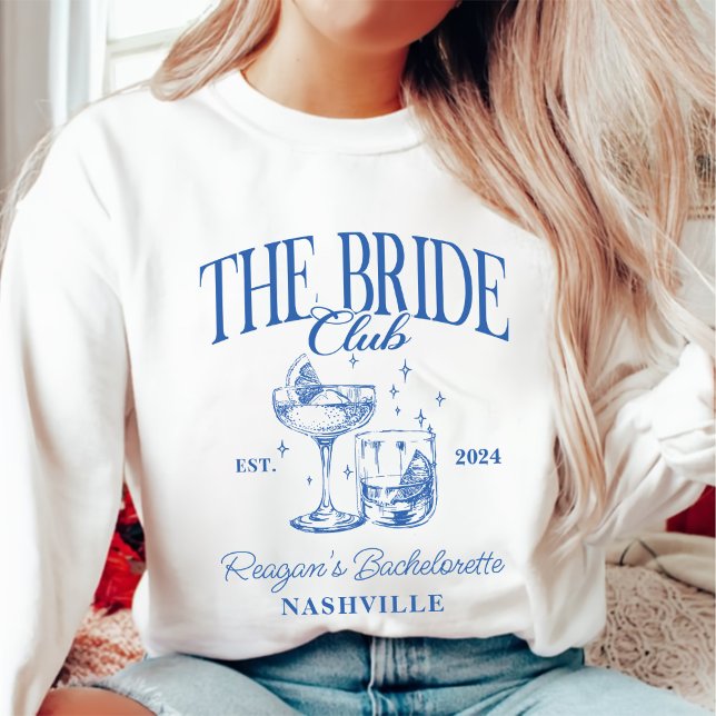 Junggeselinnen-Abschied Retro Cocktail Blue Bridge Sweatshirt (Von Creator hochgeladen)