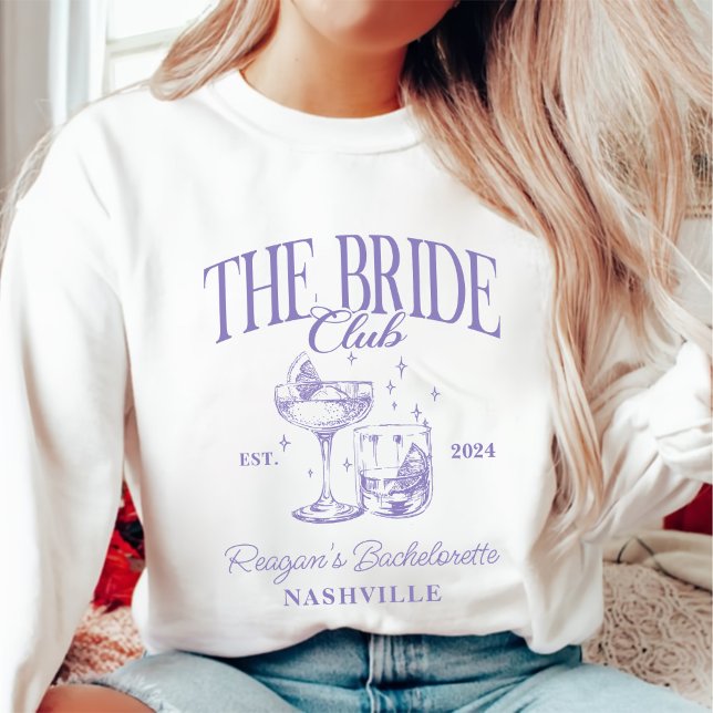Junggeselinnen-Abschied Retro Cocktail Lila Bridge Sweatshirt (Von Creator hochgeladen)