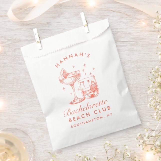 Junggeselinnen-Abschied Retro Cocktail Orange Brid Geschenktütchen (Ausgeschnitten)