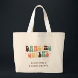 Junggeselinnen-Abschied Retro Dancing Queens Custo Jumbo Stoffbeutel<br><div class="desc">Individuelle Junggeselinnen-Abschied Retro Dancing Queens Tasche können Sie mit dem Namen der Braut anpassen. Perfekt passend Braut Party Retro-Design Tasche</div>