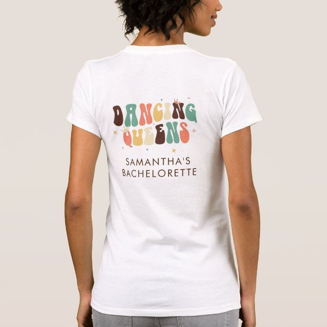 Junggeselinnen-Abschied Retro Dancing Queens Match T-Shirt (Rückseite)