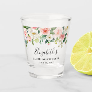 Junggeselinnen-Abschied Rosa Weiße Farbe Blume Schnapsglas