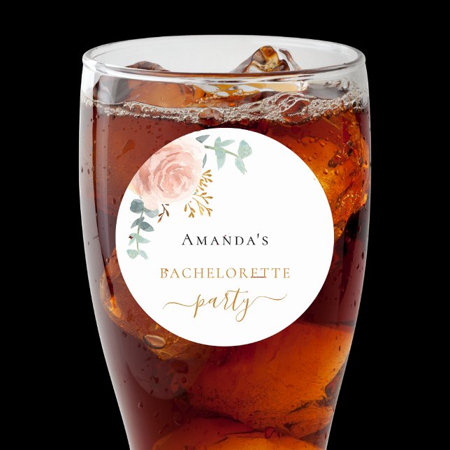 Junggeselinnen-Abschied Rose Runder Aufkleber (Von Creator hochgeladen)