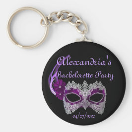 "Junggeselinnen-Abschied" - Royal Lila Mask Schlüsselanhänger