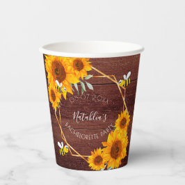 Junggeselinnen-Abschied Sonnenblumen rustikale Hol Pappbecher