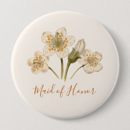 Junggeselinnen-Abschied Vintage Blumenbearbeitung Button