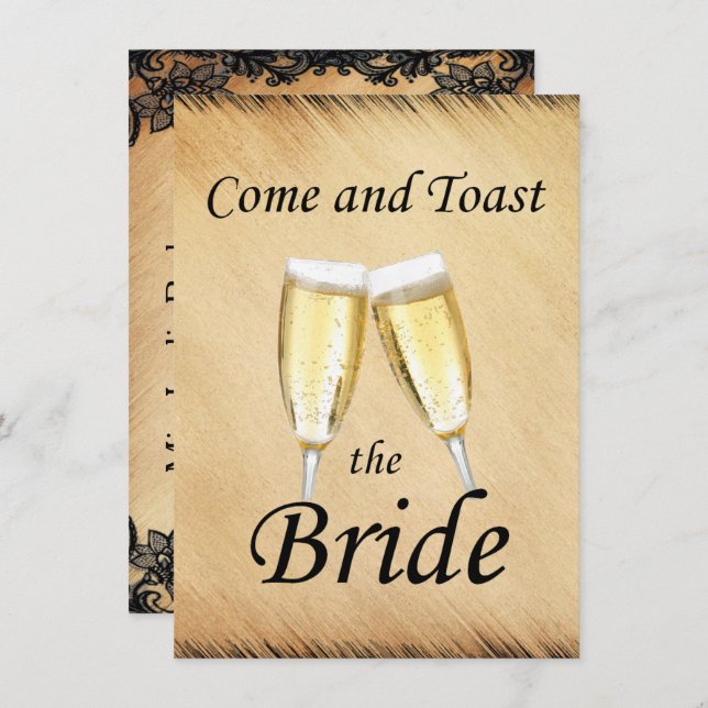 Junggeselinnen-Abschied von Rost und Spitzen Einladung (Vorne/Hinten)