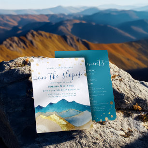 Junggeselinnen-Abschied Wasserfarben Goldfussgebir Einladung