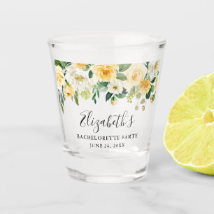 Junggeselinnen-Abschied Wasserfarbene Blume Schnapsglas