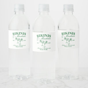Junggeselinnen-Abschied-Wasserzeichen Bikini und M Wasserflaschenetikett