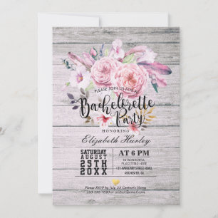 Junggeselinnen-Abschied Watercolor Boho Blumenzaub Einladung