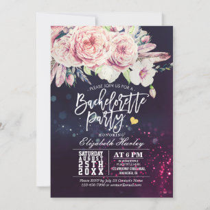 Junggeselinnen-Abschied Watercolor Boho Blumenzaub Einladung