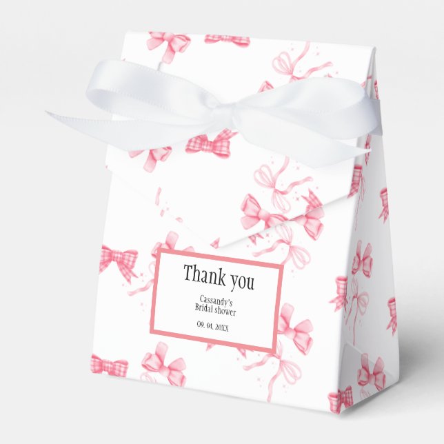 Junggeselinnen-Abschied "Watercolor Pink Bow" Geschenkschachtel (Vorderseite)