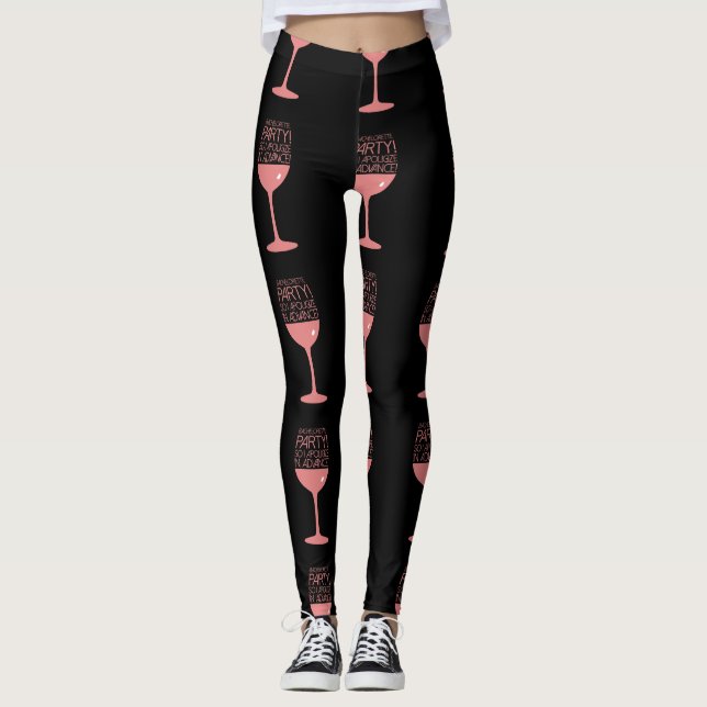 Junggeselinnen-Abschied Weintrinkbrille Leggings (Vorderseite)