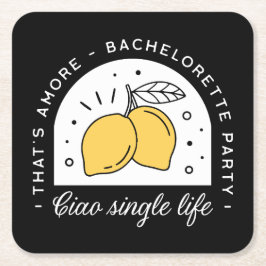 Junggeselinnen-Abschied Zitronenfrucht Thema schwa Rechteckiger Pappuntersetzer