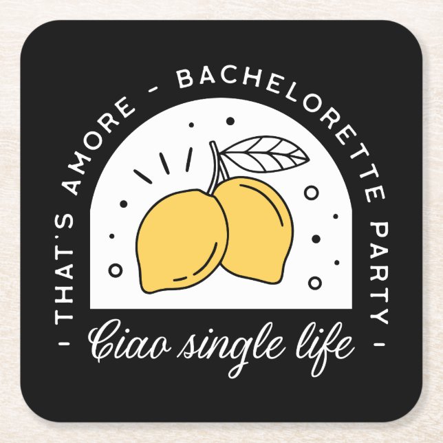 Junggeselinnen-Abschied Zitronenfrucht Thema schwa Rechteckiger Pappuntersetzer (Vorderseite)