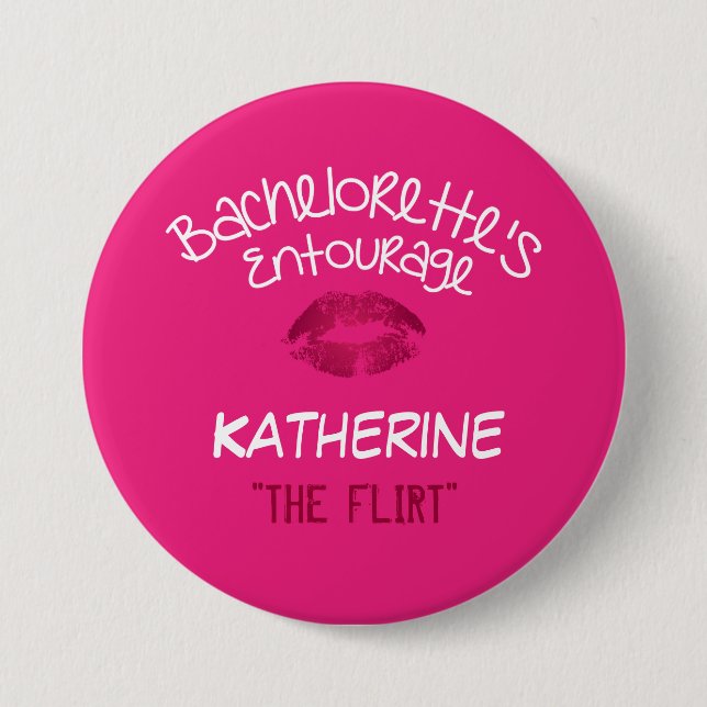 Junggeselinnen-Abschieds-Namensumbau-Knopf Button (Vorderseite)