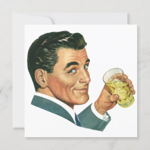 Junggeselle auf einer Cocktailparty im Vintage-Sti Einladung