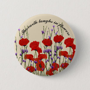Junggeselle-Knöpfe und Mohnblumen, rot und lila Button