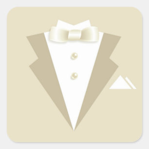 Junggeselle-Party-Anzugs-Aufkleber Quadratischer Aufkleber