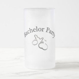 Junggeselle-Party (Handschellen) Mattglas Bierglas