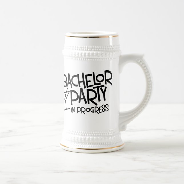 Junggeselle-Party-laufendes Bier Stein Bierglas (Rechts)
