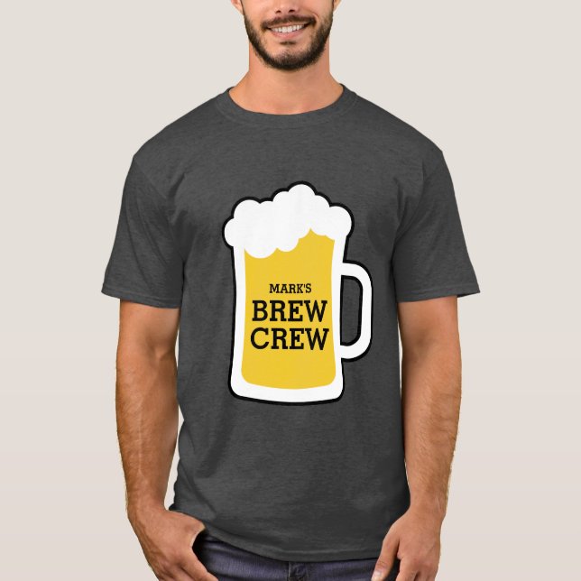 Junggeselle-Party pflegt Brew-Crew T-Shirt (Vorderseite)