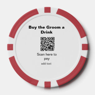 Junggeselle QR-Scan, um dem Bräutigam ein Getränk  Pokerchips