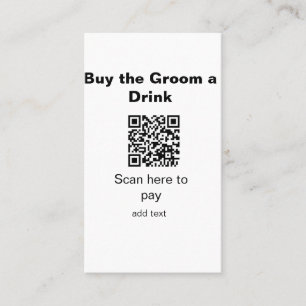 Junggeselle QR-Scan, um dem Bräutigam ein Getränk  Visitenkarte