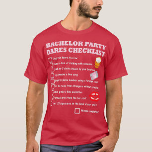 Junggesellen-Abschieds-Checkliste mit Mutproben T-Shirt