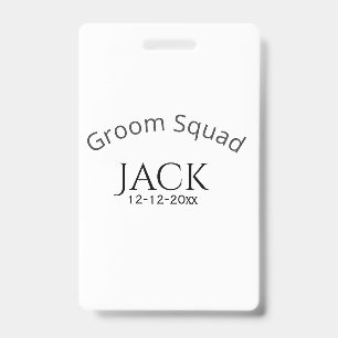 Junggesellen-Team-Name Datum Jahr fett gedruckter Ausweis