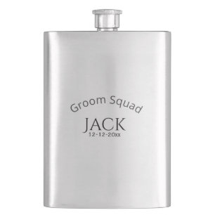 Junggesellen-Team-Name Datum Jahr fett gedruckter Flachmann