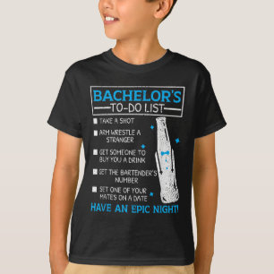 Junggesellen-To-Do-Liste Bräutigam Braut Party Lus T-Shirt