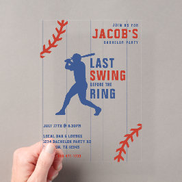 Junggesellenabschied Baseball Letzter Schlag vor d Acryleinladungen
