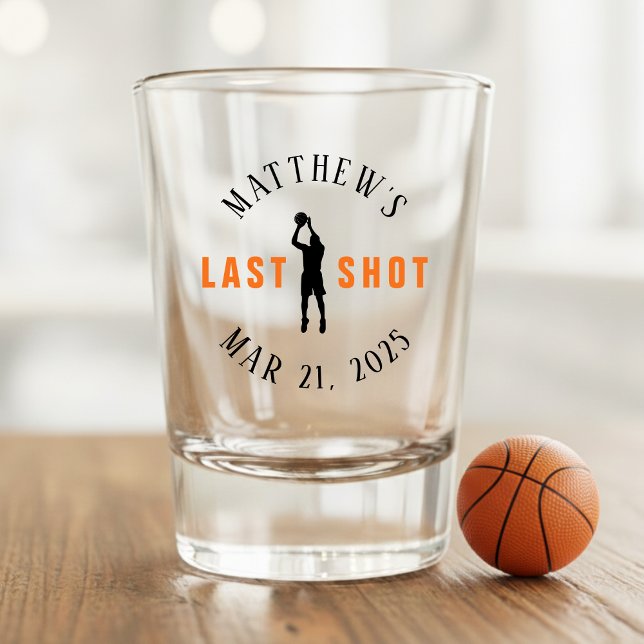 Junggesellenabschied Basketball Letzter Schuss Schnapsglas (Basketball Bachelor Party Last Shot Shot Glass
)