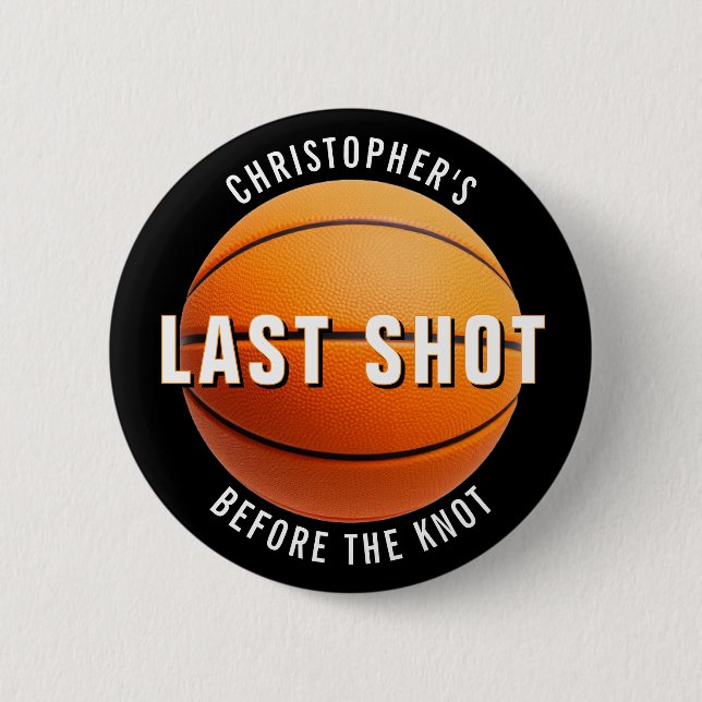 Junggesellenabschied Basketball Letzter Schuss vor Button (Vorderseite)