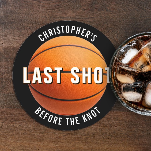 Junggesellenabschied Basketball Letzter Schuss vor Runder Pappuntersetzer (Von Creator hochgeladen)