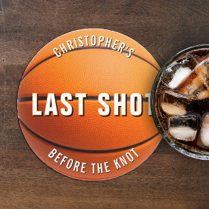 Junggesellenabschied Basketball Letzter Schuss vor Runder Pappuntersetzer