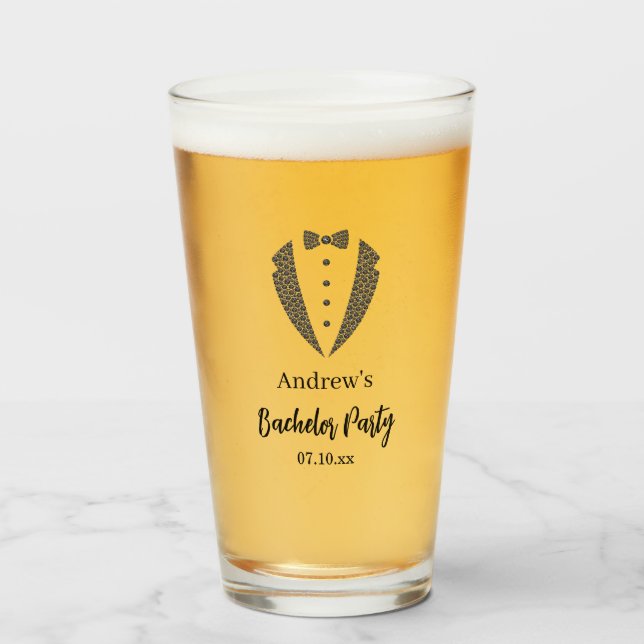 Junggesellenabschied-Bierglas Glas (Vorne (Gefüllt))
